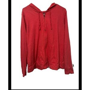 Sonoma Goods for Life Womens Red Zip Up Hoodie Sweatshirt XL Casual Lightweight